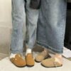 zuecos de gamuza para niños y niñas, con plantilla de corcho, pantuflas para interiores y exteriores, bonitas sandalias clásicas con hebilla ajustable zuecos de gamuza para niños y niñas, con plantilla de corcho, pantuflas para interiores y exteriores, bonitas sandalias clásicas con hebilla ajustable