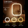 espejo de tocador con luces, espejo de maquillaje led de 13.1 x 16.7 pulgadas, espejo de maquillaje iluminado con luces, control táctil inteligente regulable con 3 modos de luz