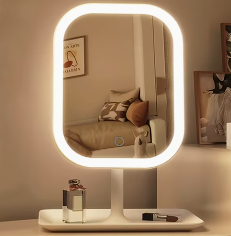 espejo de tocador con luces, espejo de maquillaje led de 13.1 x 16.7 pulgadas, espejo de maquillaje iluminado con luces, control táctil inteligente regulable con 3 modos de luz