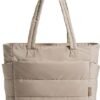 bolso tote bagsmart para mujeres, bolso de hombro ligero y acolchado con compartimentos, bolso de mano para viajes, trabajo, gimnasio | ligero