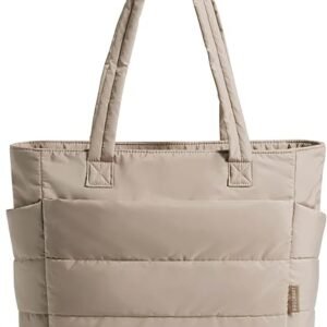 bolso tote bagsmart para mujeres, bolso de hombro ligero y acolchado con compartimentos, bolso de mano para viajes, trabajo, gimnasio | ligero