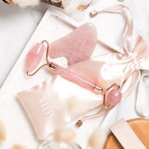 baimei icyme rodillo de jade y gua sha, rodillo facial para reducir el enrojecimiento de la piel, cuidado personal para hombres y mujeres, masajeador para cara, ojos, cuello, alivia líneas finas.