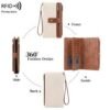 yiijay cartera para mujer con bloqueo rfid, de cuero vegano, triple pliegue, tarjetero para tarjetas de crédito, cartera de viaje con soporte para bolígrafo, cartera rfid